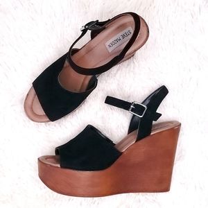 《 Steve Madden 》Wood Wedge Sandal Heels